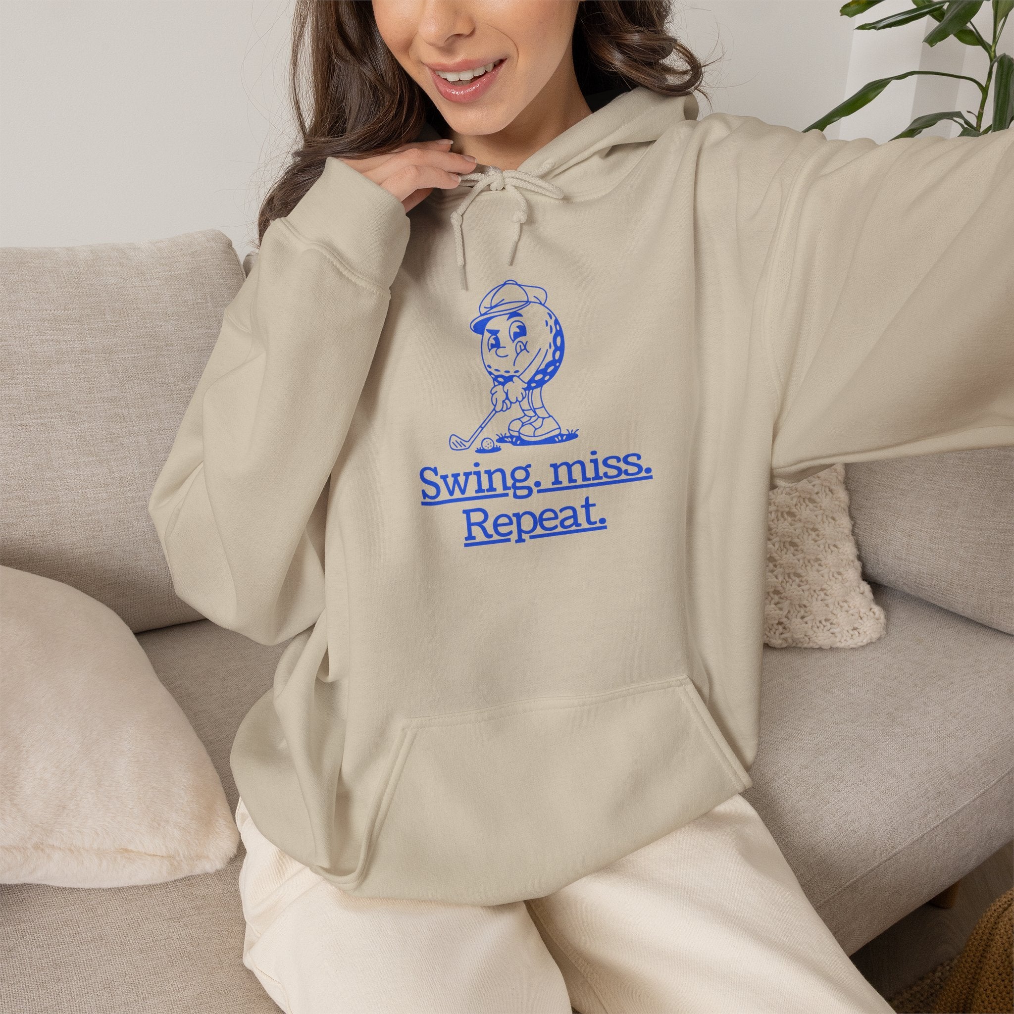 Swing, miss. Repeat.  Golf Hoodie — for all Golf lovers