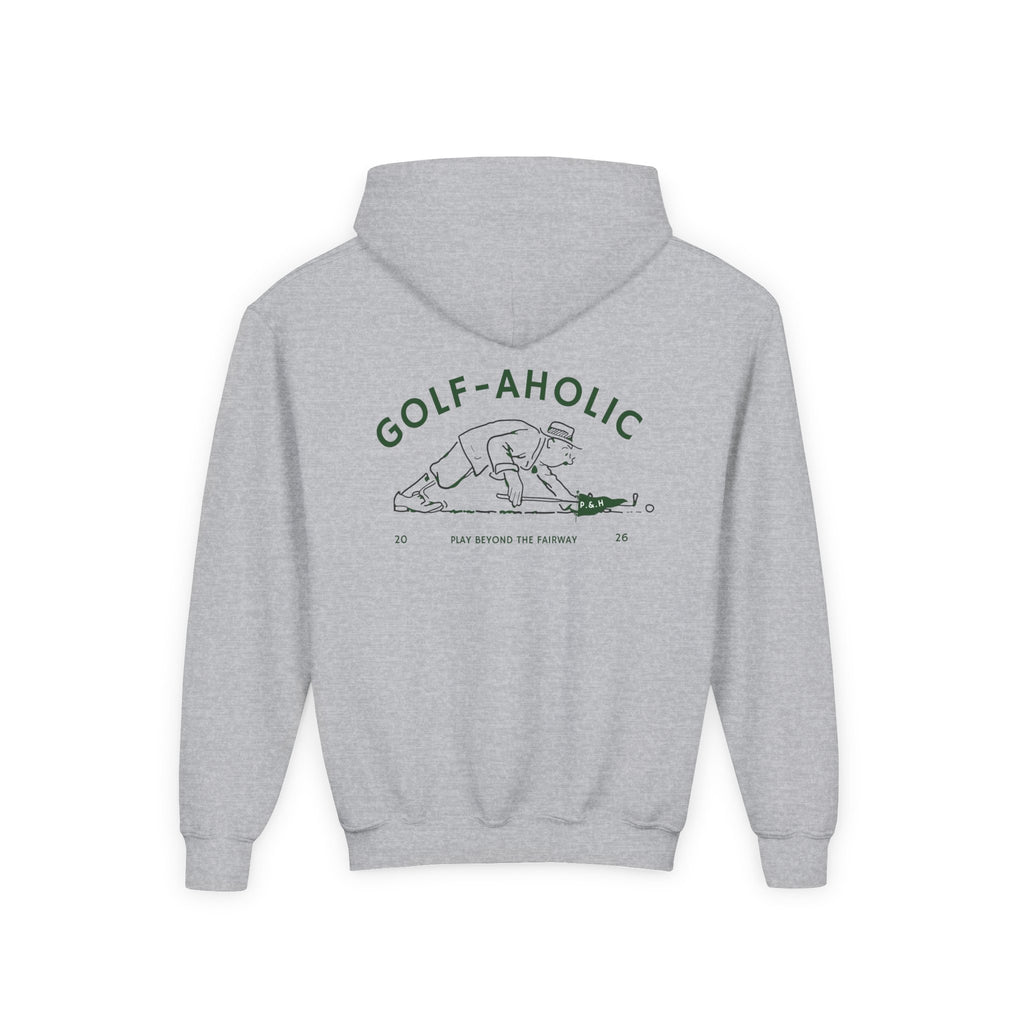 Golf-Aholic Youth Hoodie — Funny Kids Golf Pullover