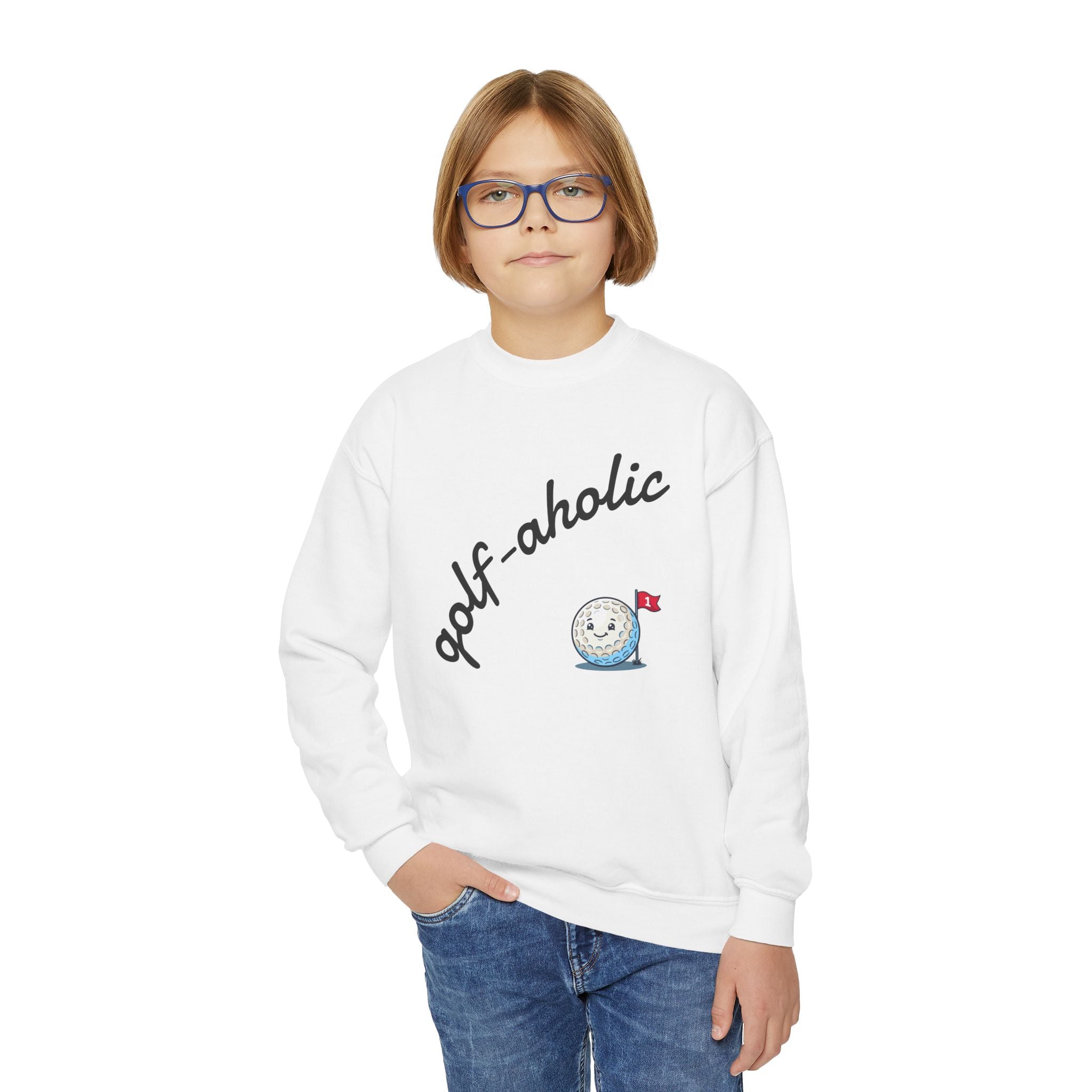Golf-Aholic Youth Crewneck Sweatshirt