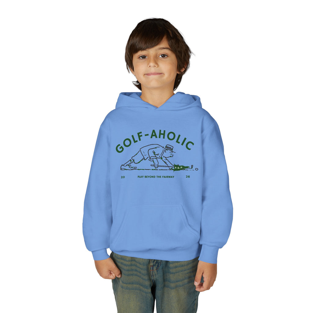Golf-Aholic Youth Hoodie — Funny Kids Golf Pullover