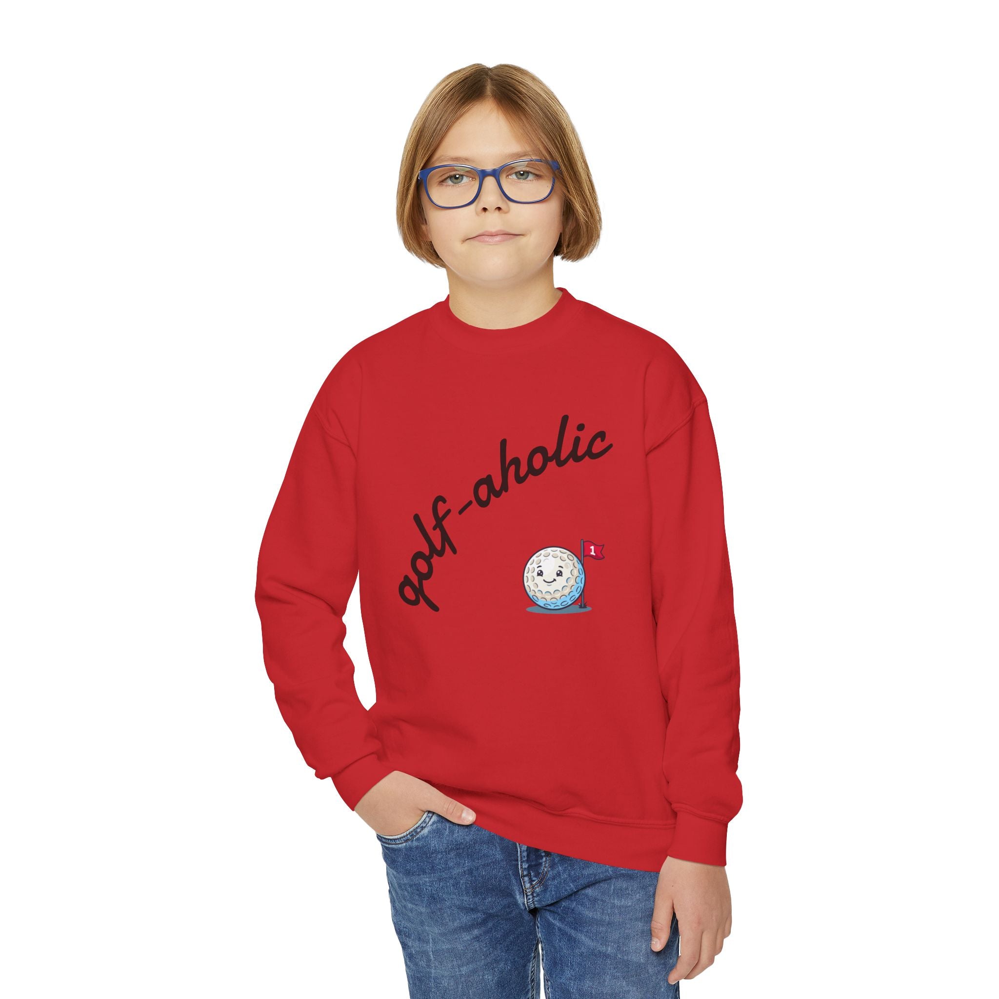 Golf-Aholic Youth Crewneck Sweatshirt