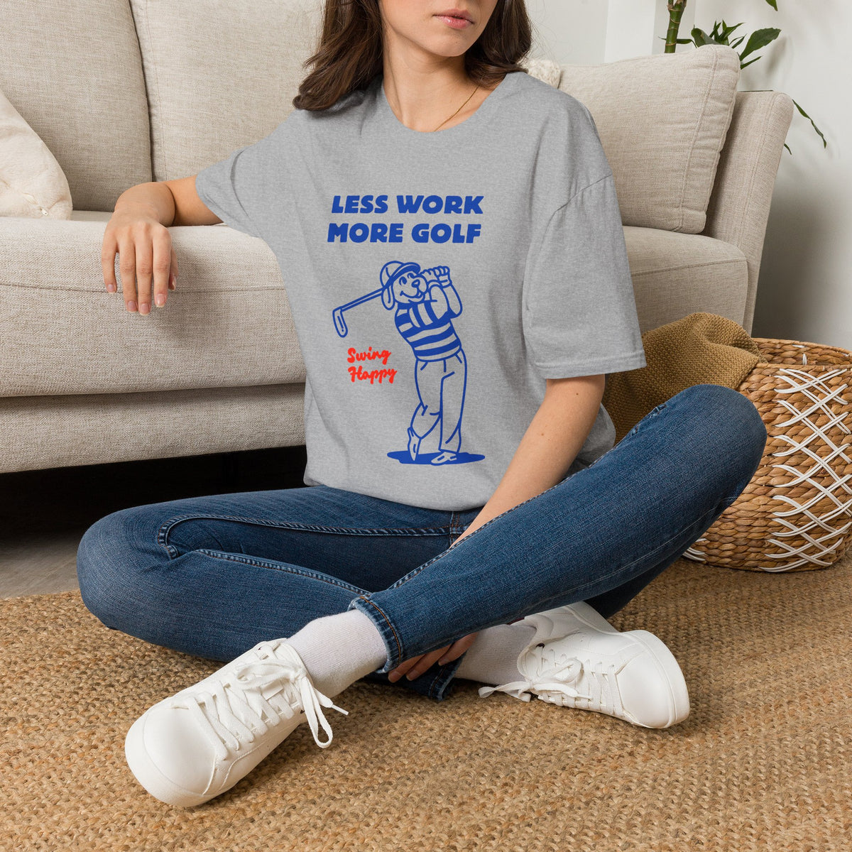 Copy of Golf T-Shirt — "Less Work More Golf" Retro Golfer Graphic Tee