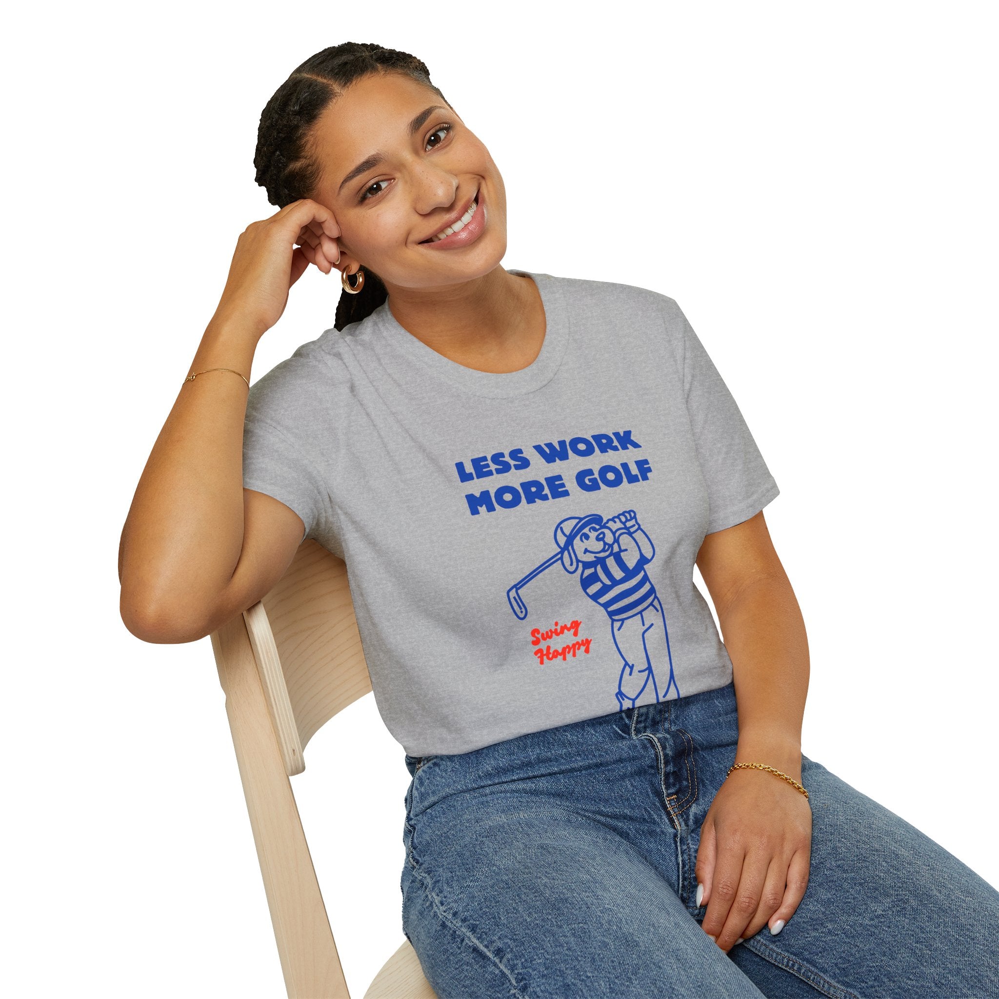 Copy of Golf T-Shirt — "Less Work More Golf" Retro Golfer Graphic Tee