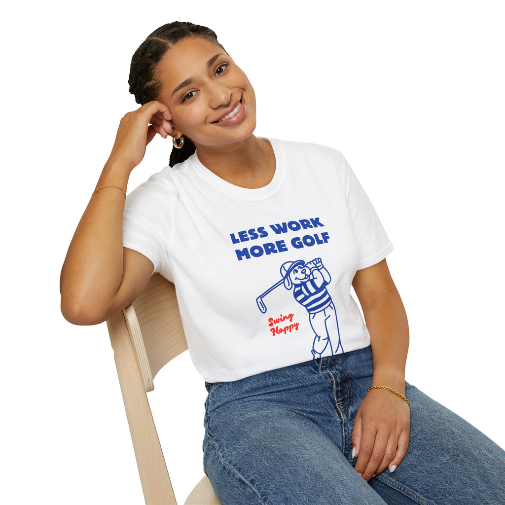 Copy of Golf T-Shirt — "Less Work More Golf" Retro Golfer Graphic Tee