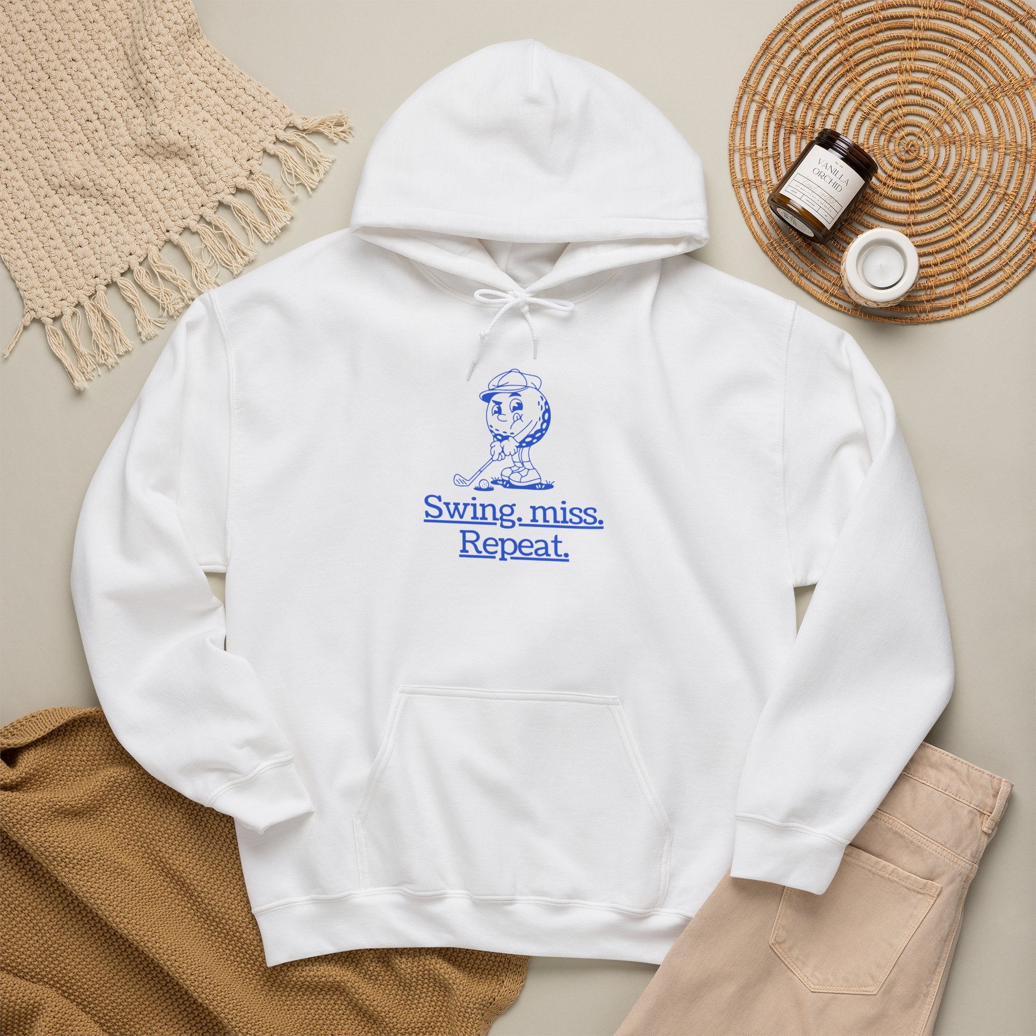 Swing, miss. Repeat.  Golf Hoodie — for all Golf lovers