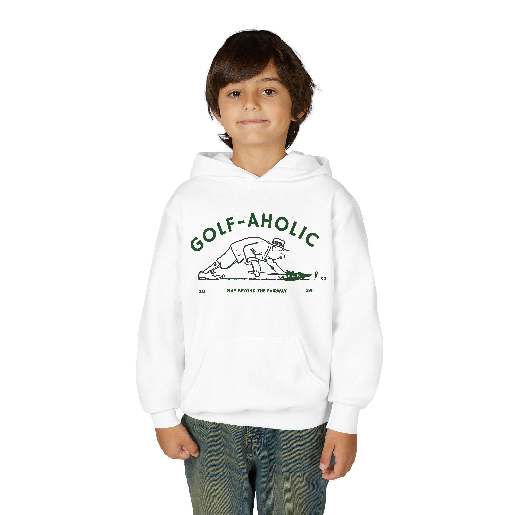 Golf-Aholic Youth Hoodie — Funny Kids Golf Pullover