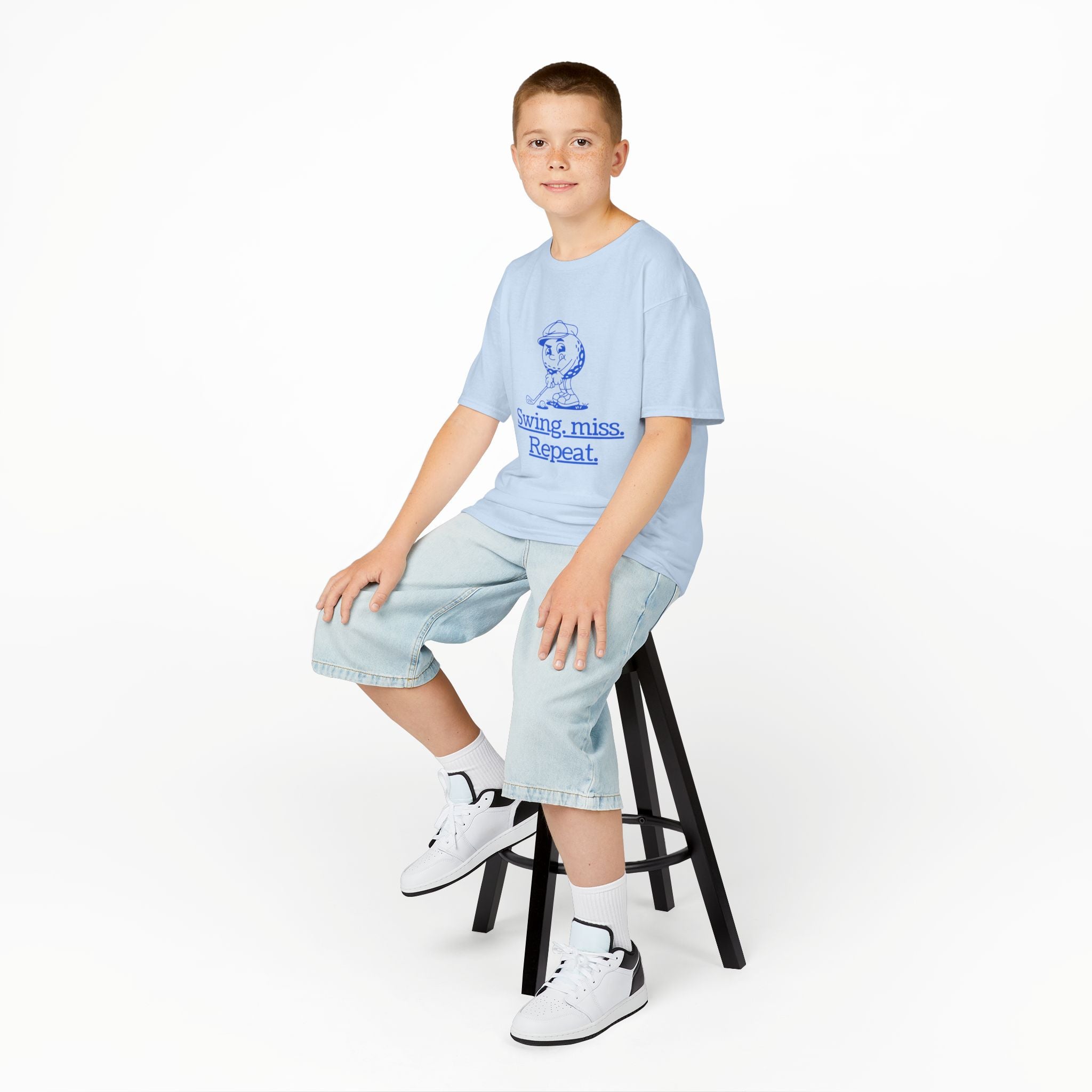 Swing-miss- repeat - funny youth golf t shirt
