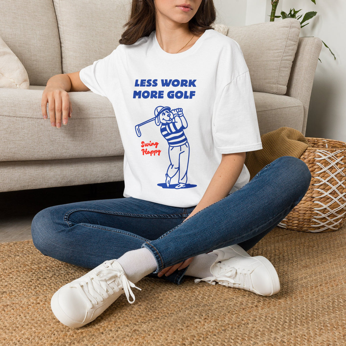 Copy of Golf T-Shirt — "Less Work More Golf" Retro Golfer Graphic Tee