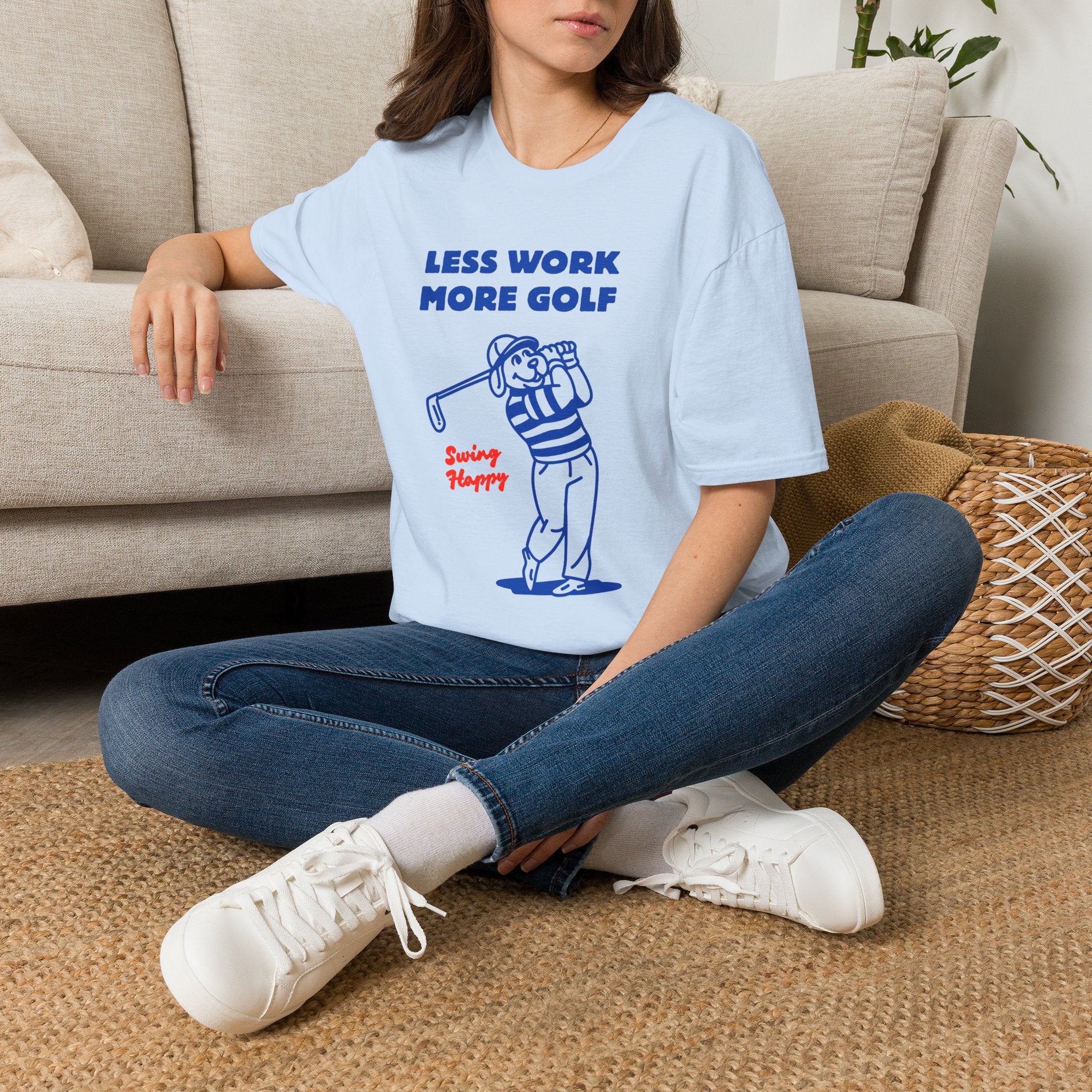 Copy of Golf T-Shirt — "Less Work More Golf" Retro Golfer Graphic Tee