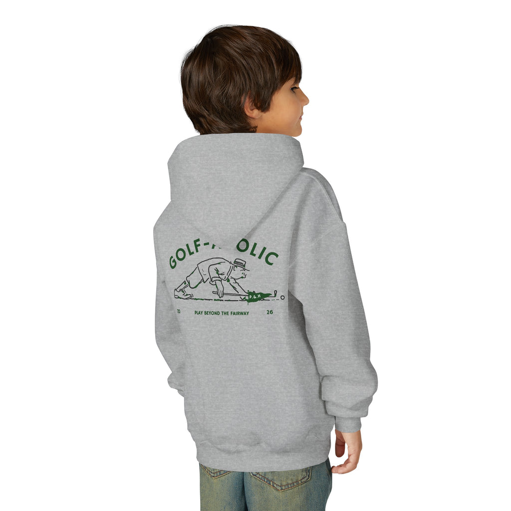 Golf-Aholic Youth Hoodie — Funny Kids Golf Pullover