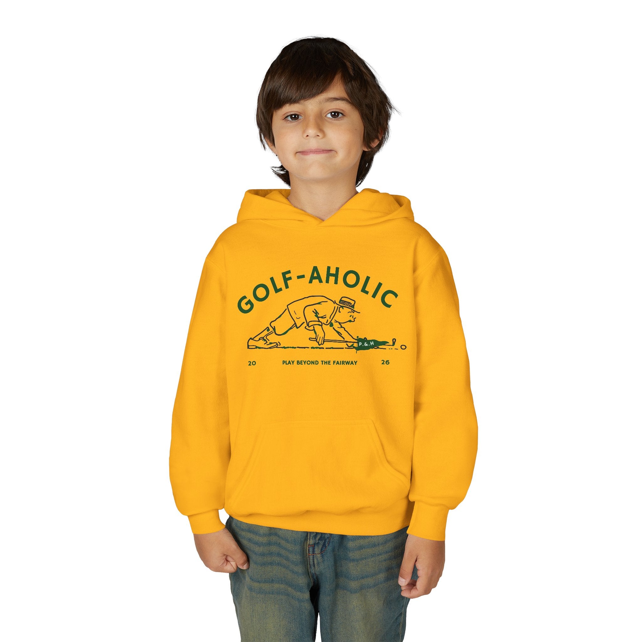 Golf-Aholic Youth Hoodie — Funny Kids Golf Pullover