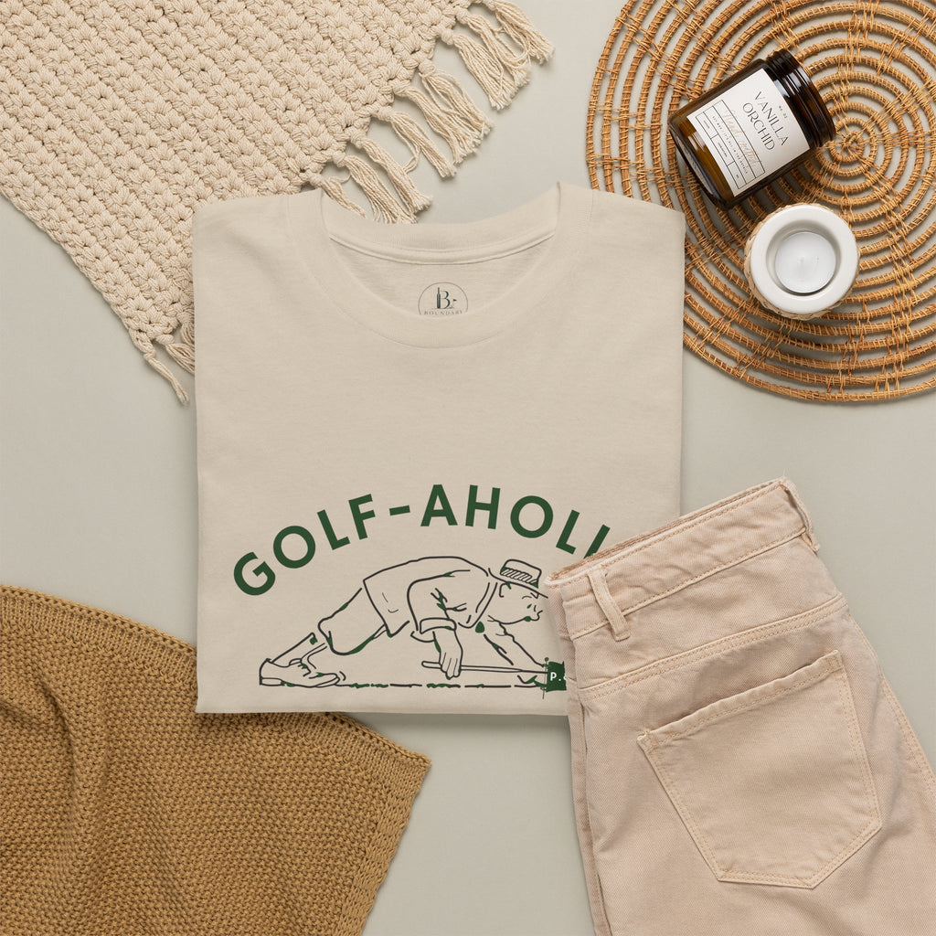 Golf-Aholic -Mens vintage T- Shirt