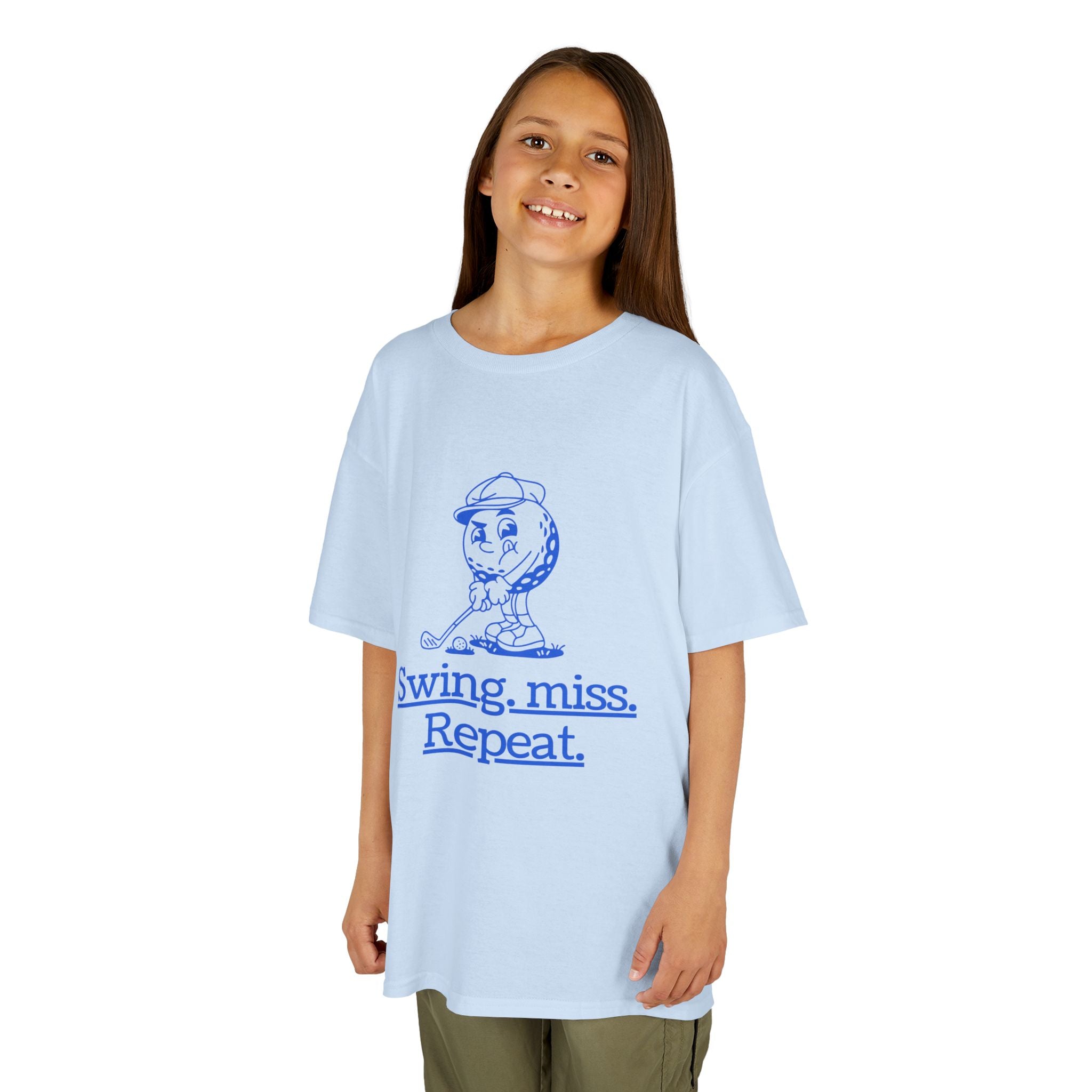 Swing-miss- repeat - funny youth golf t shirt