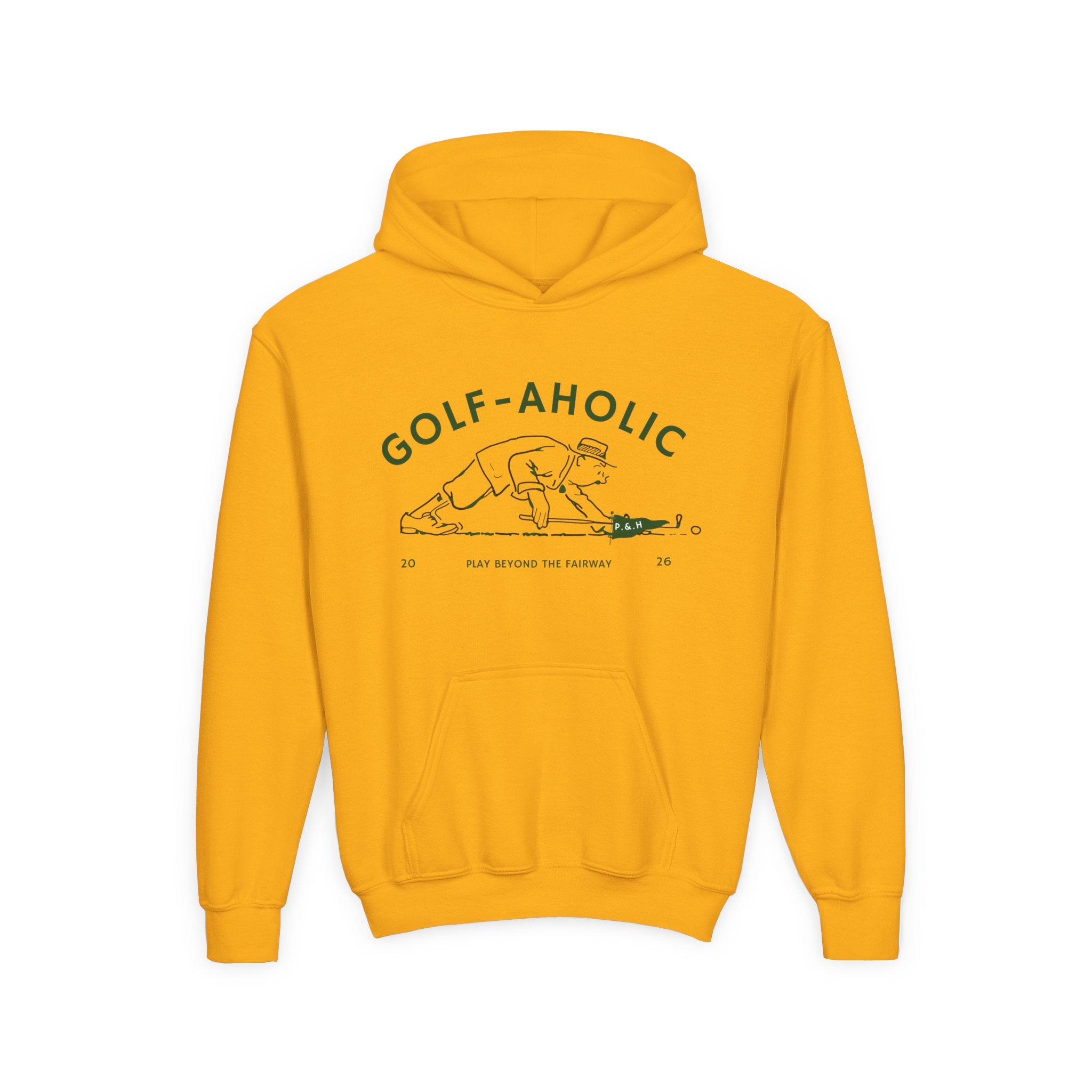 Golf-Aholic Youth Hoodie — Funny Kids Golf Pullover