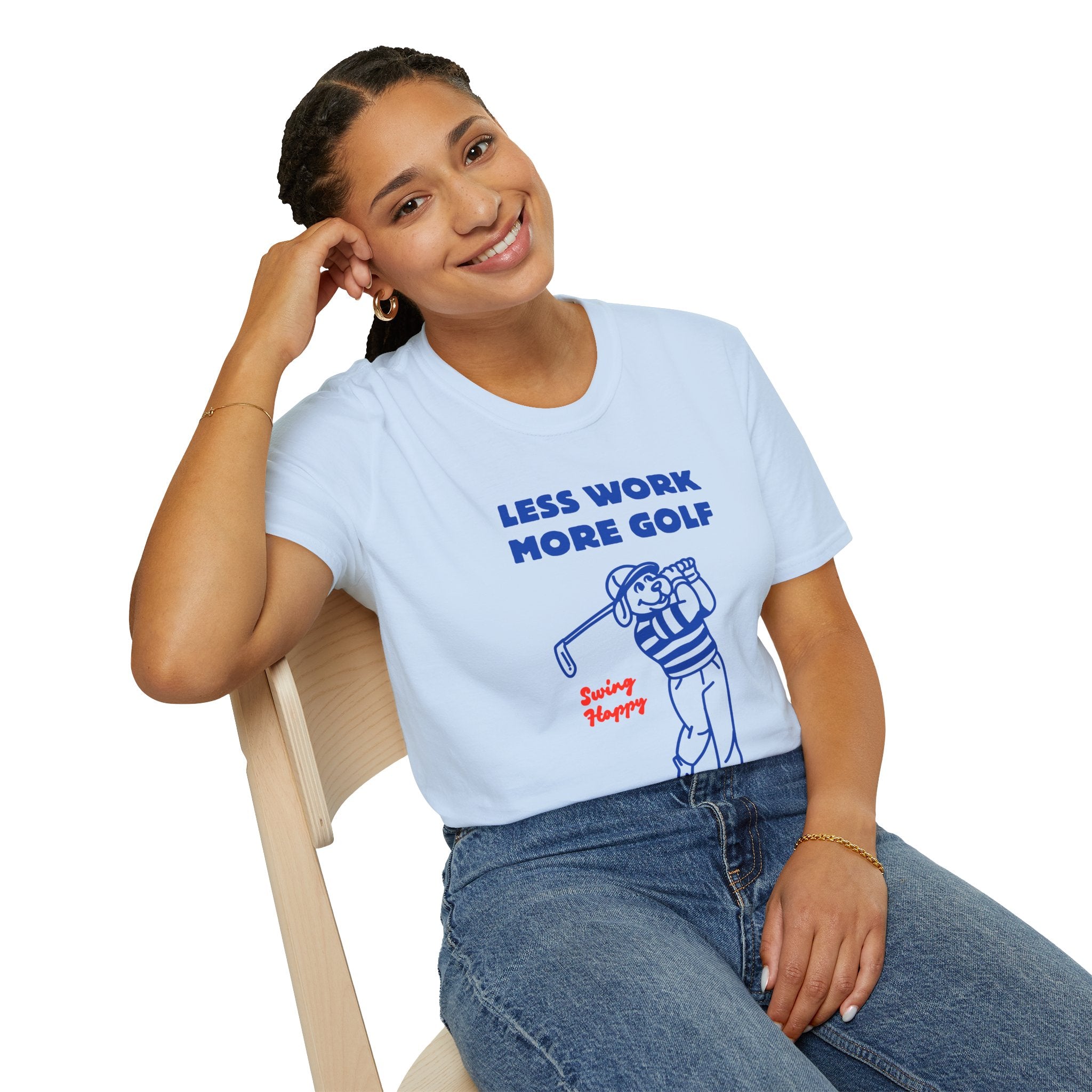 Copy of Golf T-Shirt — "Less Work More Golf" Retro Golfer Graphic Tee