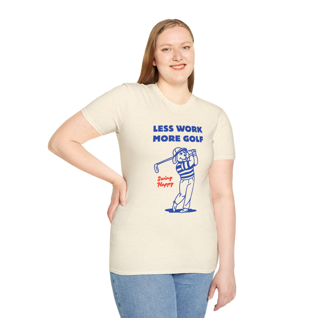 Copy of Golf T-Shirt — "Less Work More Golf" Retro Golfer Graphic Tee