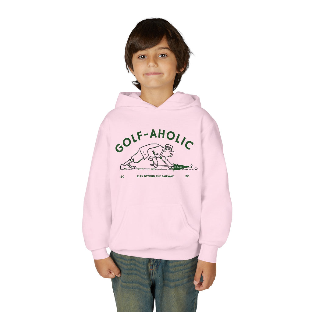 Golf-Aholic Youth Hoodie — Funny Kids Golf Pullover