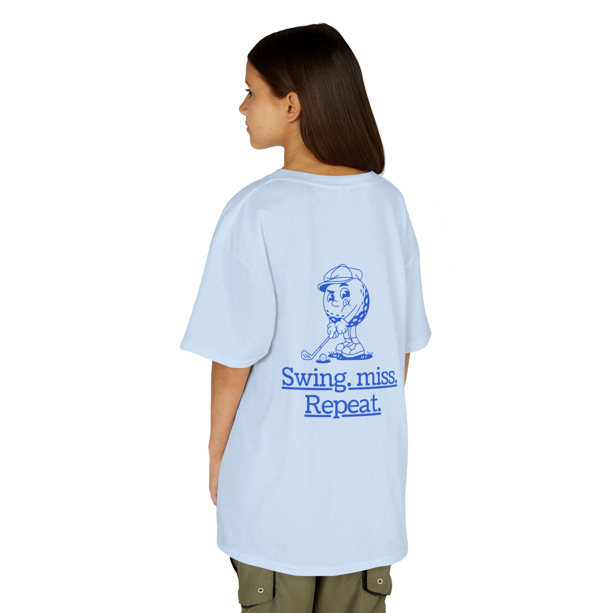 Swing-miss- repeat - funny youth golf t shirt