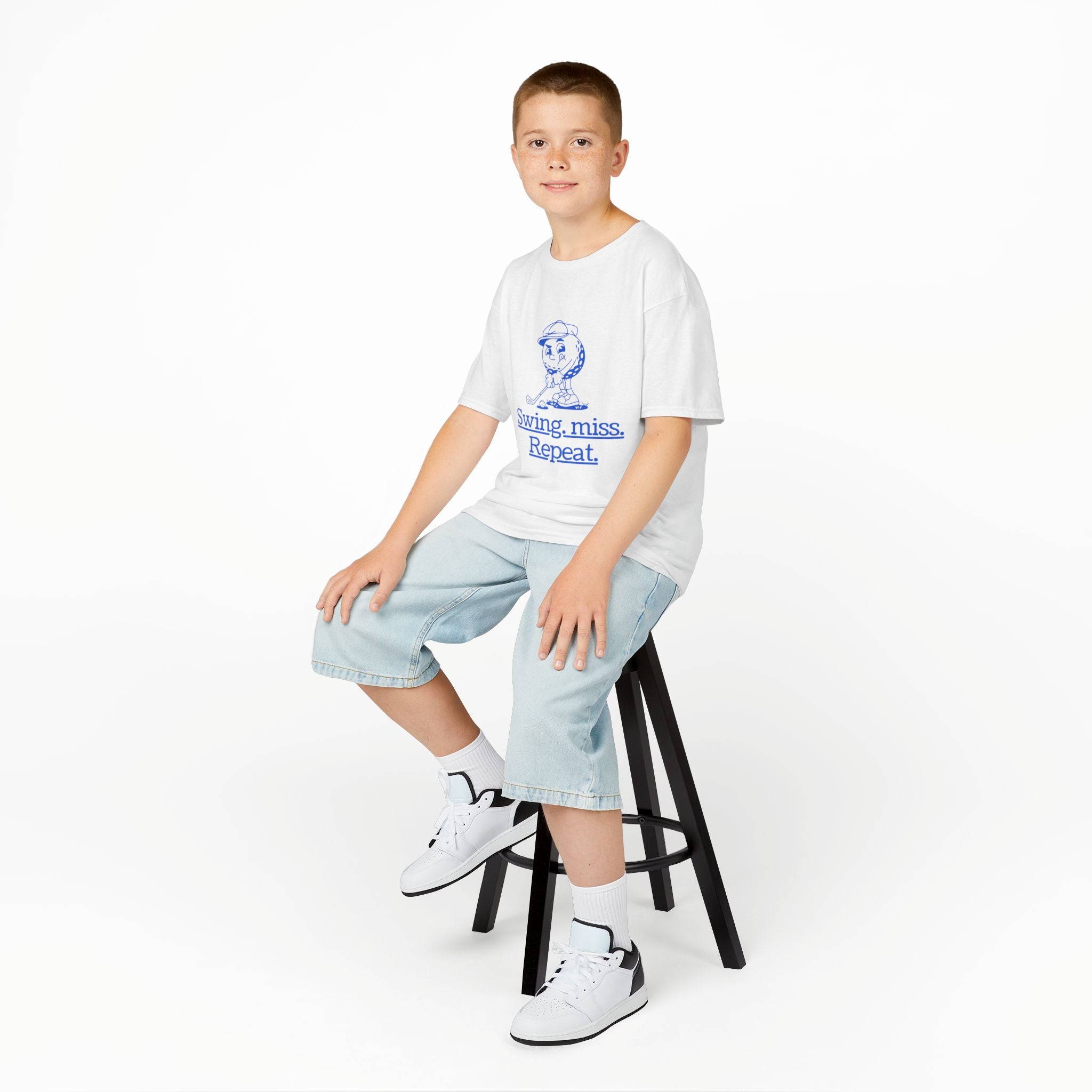 Swing-miss- repeat - funny youth golf t shirt