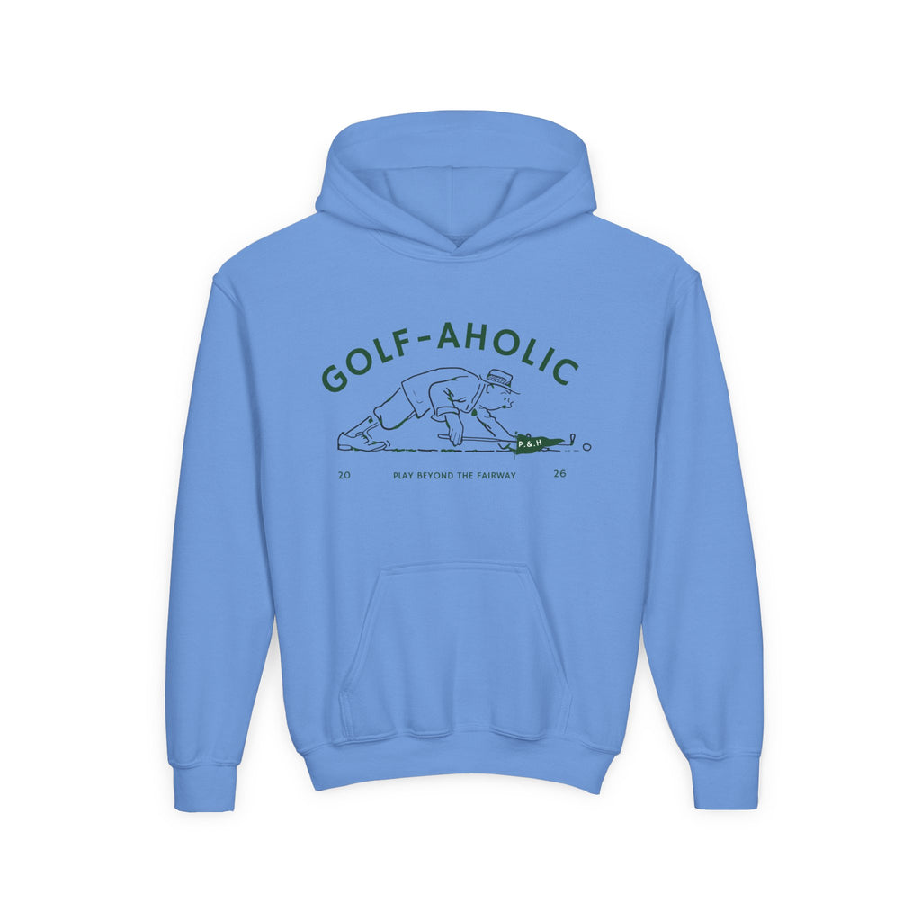 Golf-Aholic Youth Hoodie — Funny Kids Golf Pullover