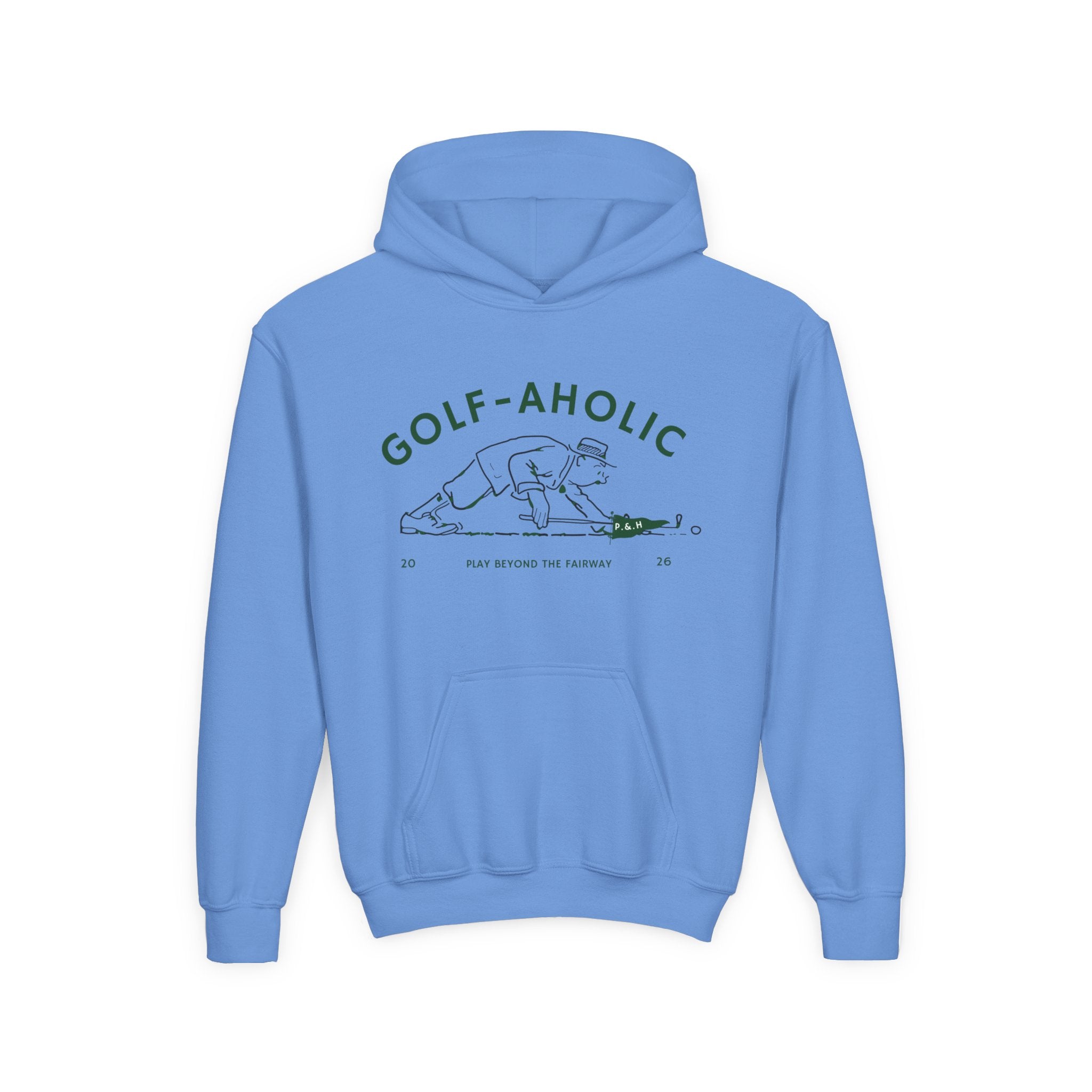 Golf-Aholic Youth Hoodie — Funny Kids Golf Pullover