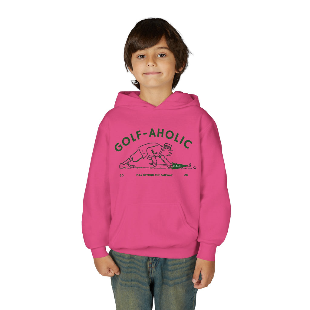 Golf-Aholic Youth Hoodie — Funny Kids Golf Pullover