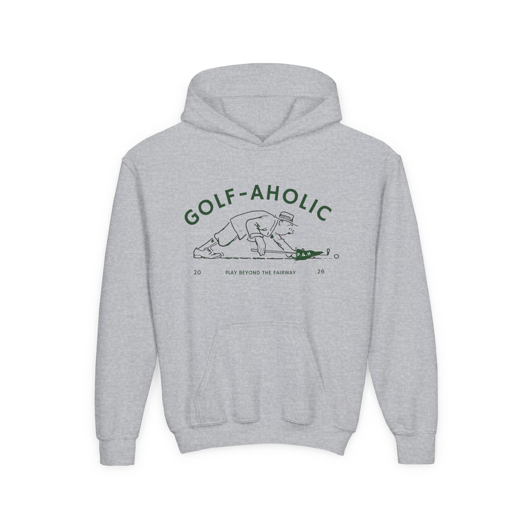 Golf-Aholic Youth Hoodie — Funny Kids Golf Pullover