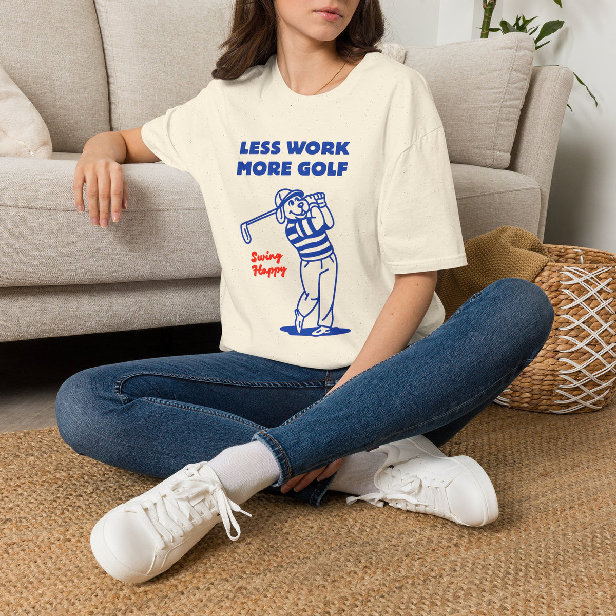 Copy of Golf T-Shirt — "Less Work More Golf" Retro Golfer Graphic Tee