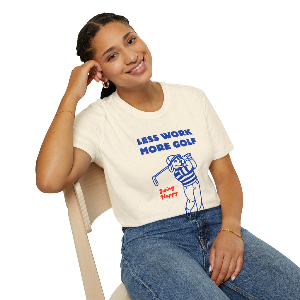 Copy of Golf T-Shirt — "Less Work More Golf" Retro Golfer Graphic Tee